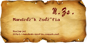 Mandzák Zsófia névjegykártya